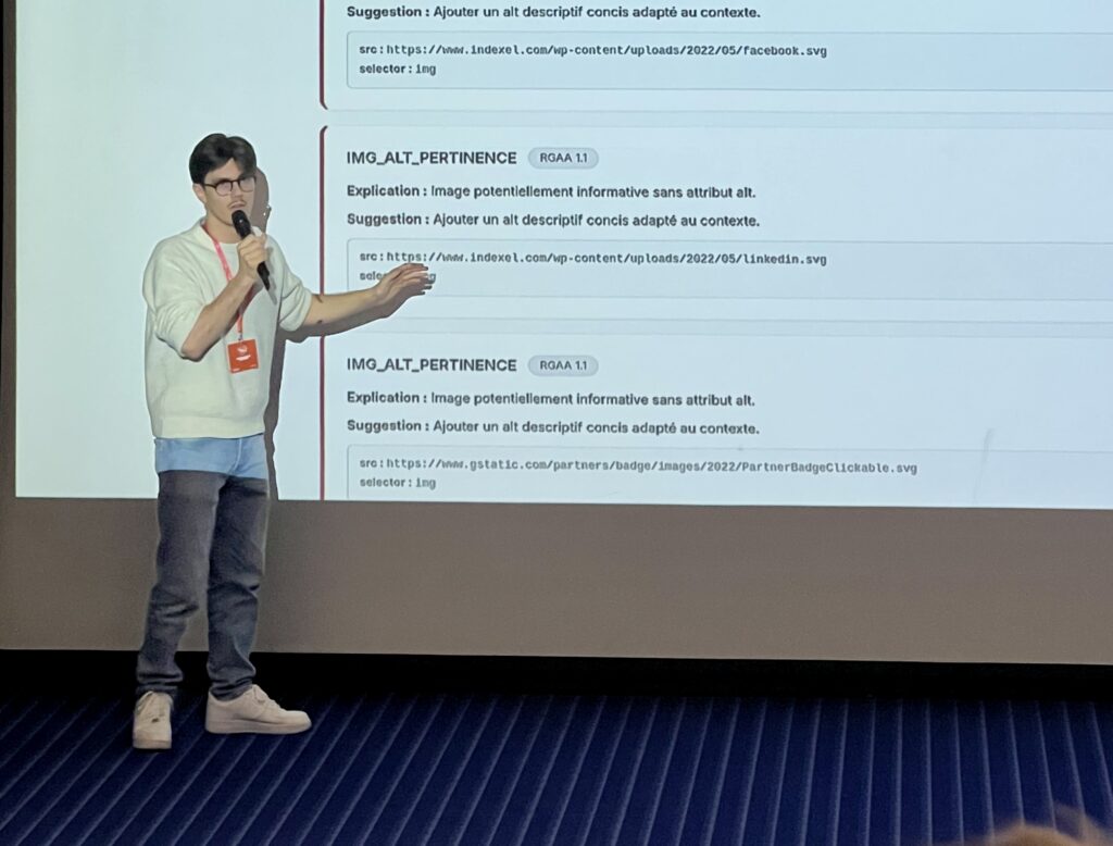 Pitch d'un étudiant Epitech devant des experts en intelligence artificielle